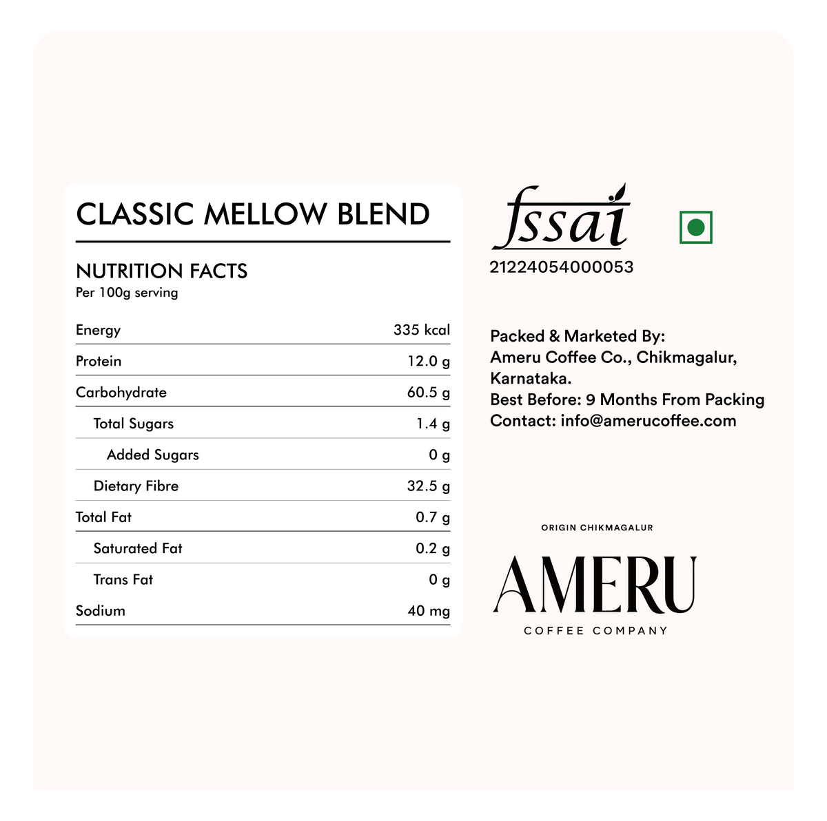 Classic Mellow Blend Filter Coffee Powder – 70:30 Coffee & Chicory 250g