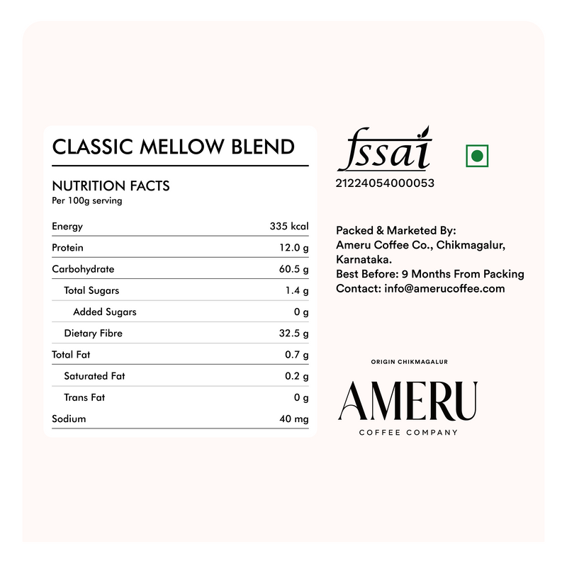 Classic Mellow Blend Filter Coffee Powder – 70:30 Coffee & Chicory 250g