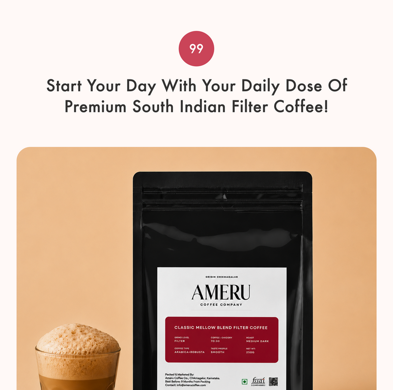 Classic Mellow Blend Filter Coffee Powder – 70:30 Coffee & Chicory 250g